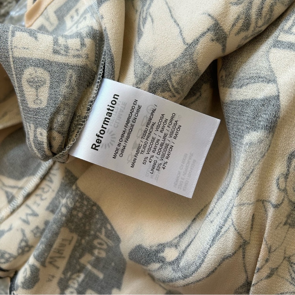 NWOT Reformation Black and White Graphic Midi Dress - Picture 8 of 9
